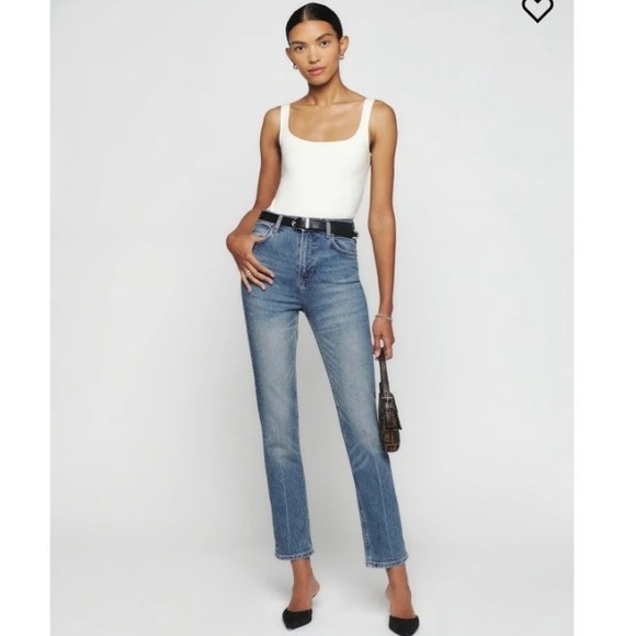 Reformation Denim - Reformation Liza Ultra High Rise Straight Jeans Womens 26 Blue Malta Sustainable
